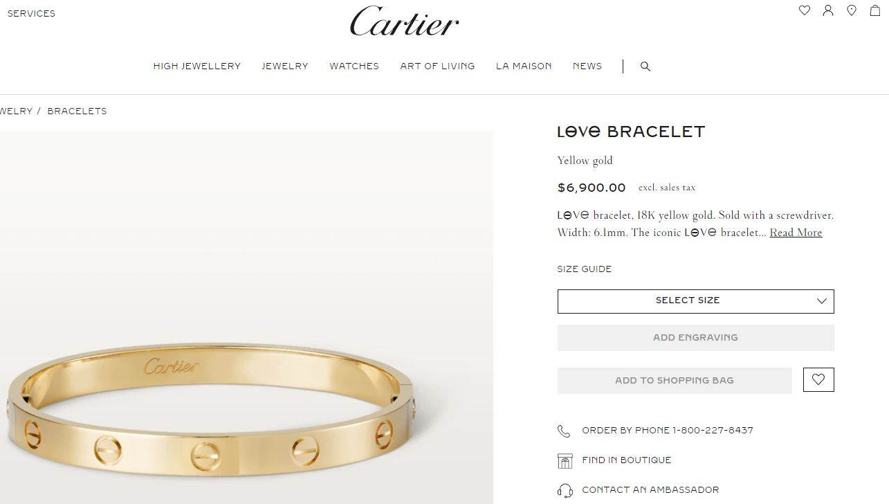  Cartier Love narukvica jedna je od najpopularnijih modela ovog brenda. 