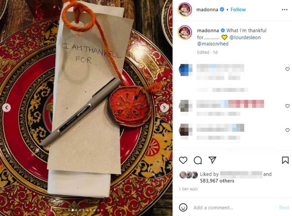  Madona je na Instagramu tagovala samo biološku decu. 
