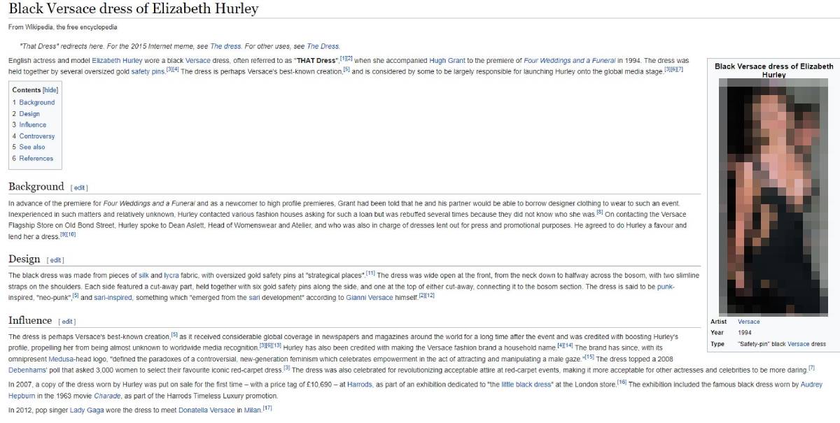  haljina elizabet harli dobila je svoju stranicu na wikipediji. 