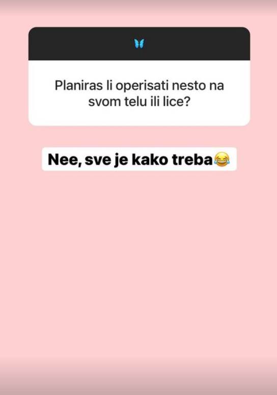 Sara Damjanović o plastičnim operacijama na svom telu