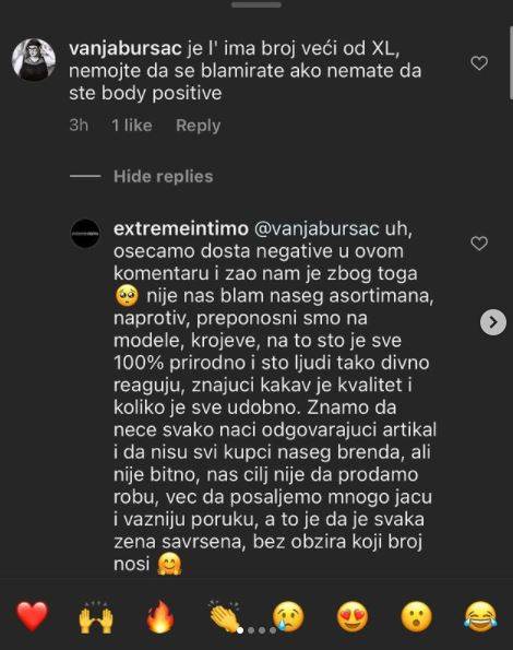 Vanja Bursać ušla je u sukob sa Extreme Intimo