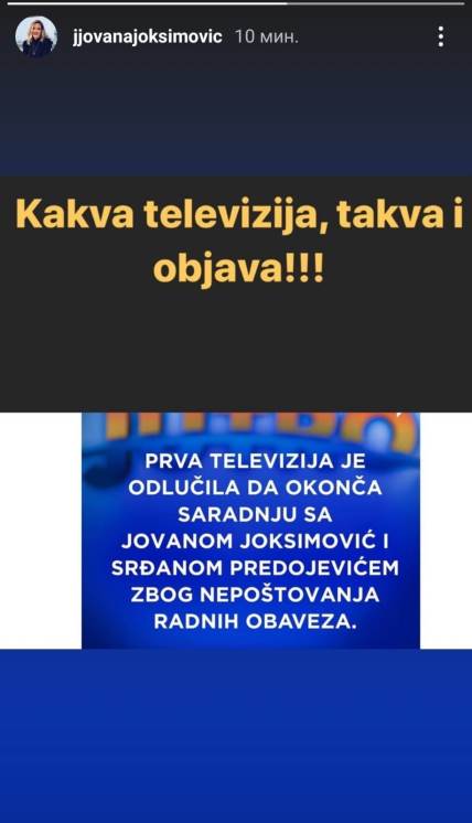 jovana-joksimovic-svadja-televizija-emisija-otkaz-izjava-saopstenje