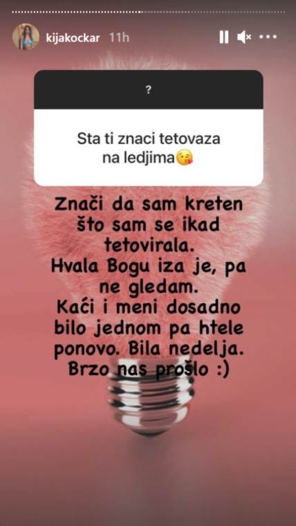 "HVALA BOGU IZA JE, PA JE NE GLEDAM" Tetovaža na leđima Kije Kockar zbog koje se danas kaje!