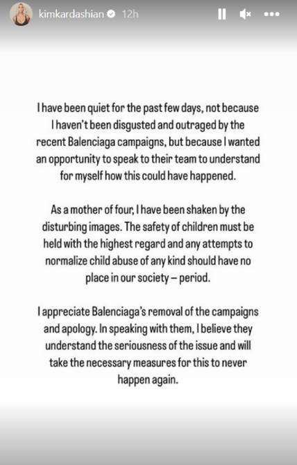 Kim Kardašijan o Balenciaga kampanji.