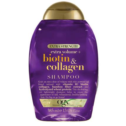 OGX Thick & Full + Biotin & Collagen Extra Strength Volumizing Shampoo je sjajan za sve tipove kose.