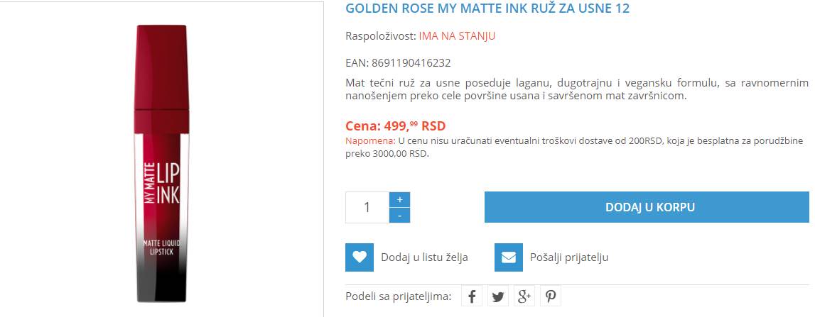 crveni mat karmin snizenje