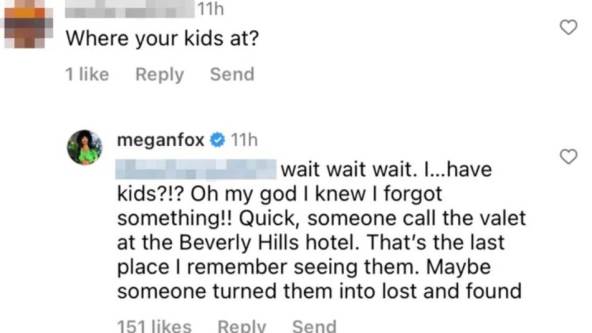 Komentar na slici Megan Foks.