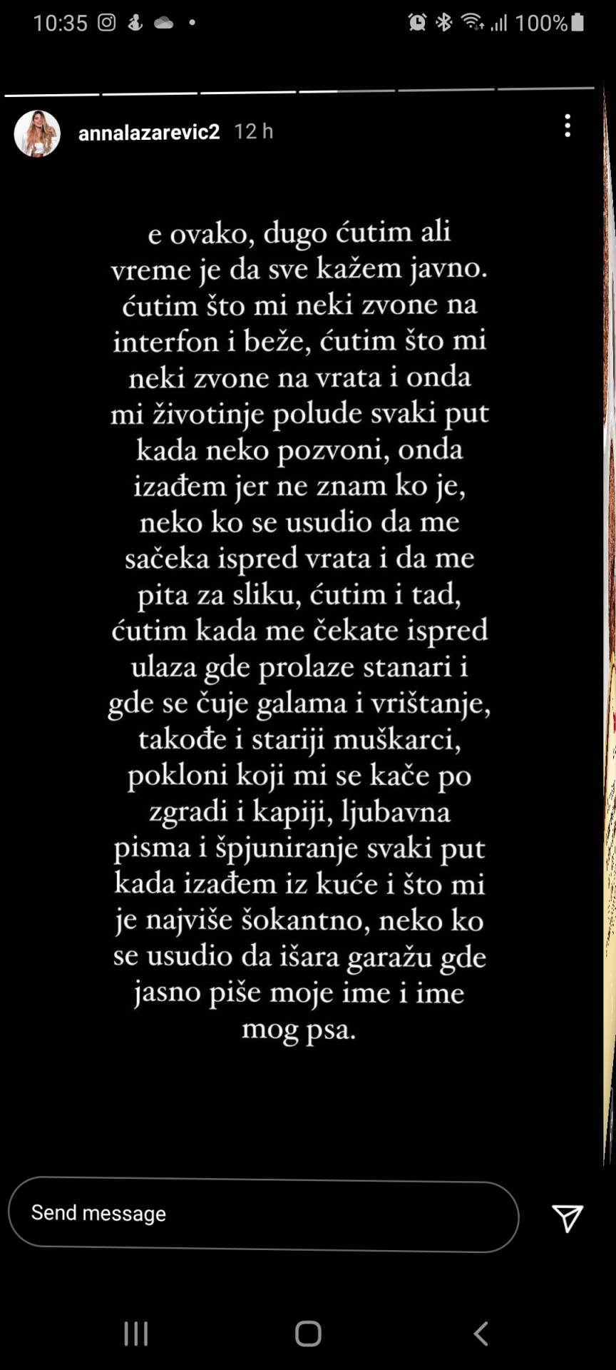 ana lazarevic uznemiravanje