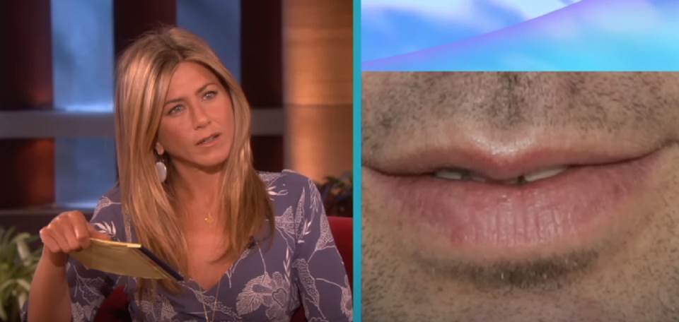 dženifer aniston se nije setila njegovih usana.
