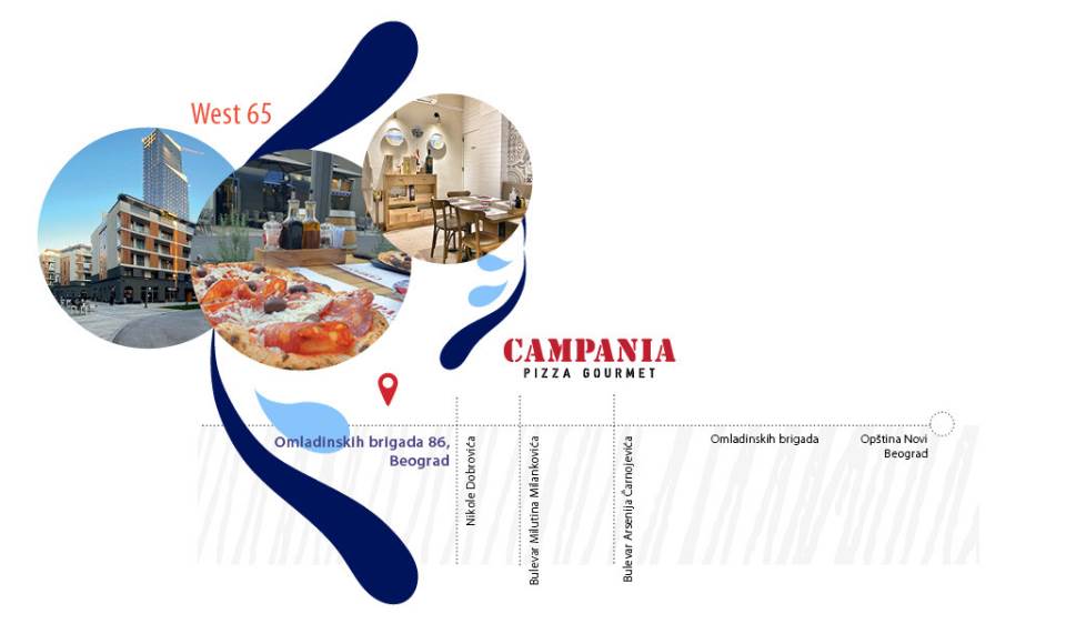 restoran campania lako je naći uz pomoć mape.