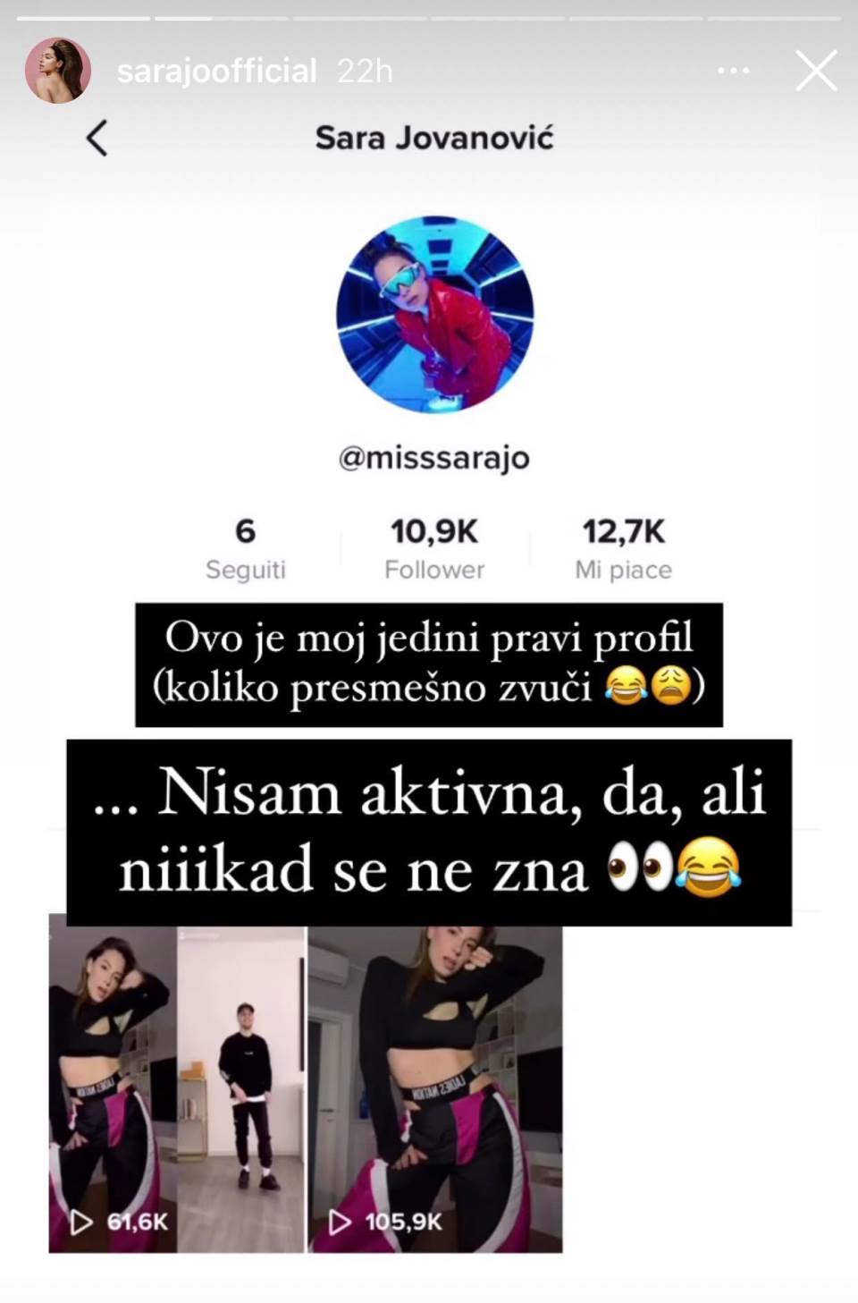 "MOLIM VAS, PRIJAVITE OVAJ PROFIL" Sara Jo proživaljava transfer blama, ima samo JEDNU MOLBU za fanove