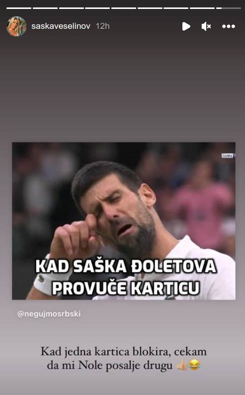 Mnogi su prozvali Sašku preko mima sa Novakom.